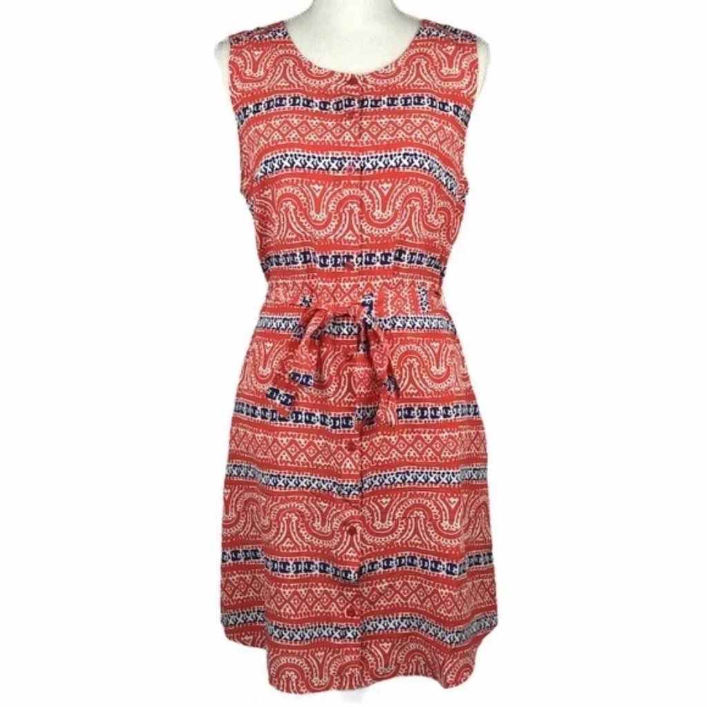 Vineyard Vines Silk Blend Midi Shift Tunic Dress Women's 6